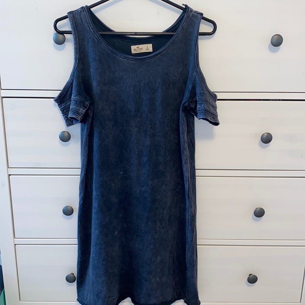 Hollister Navy Cold-shoulder T-shirt Dress